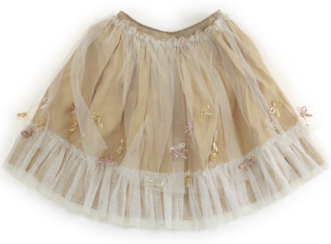 トッカ Tocca スカート 130 女の子 ホワイト・ベージュ・ドット・リボン 子供服 ベビー服 キッズ アウ..