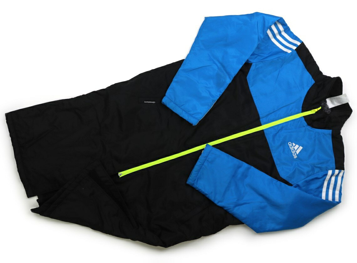 アディダス Adidas コート・ジャンパー 160 男の子 黒、ブルー、蛍光イエロー 子供服 ベビー服 キッズ アウトレット ユーズド 【中古】キッズ・ベビー...