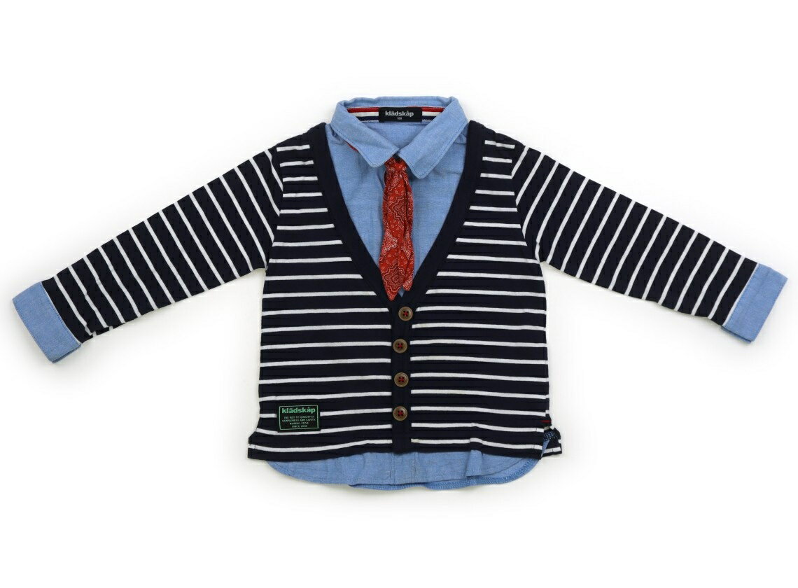 クレードスコープ kladskap Tシャツ・カットソー 100 男の子 ネイビーボーダー・ブルー 子供服 ベビー..