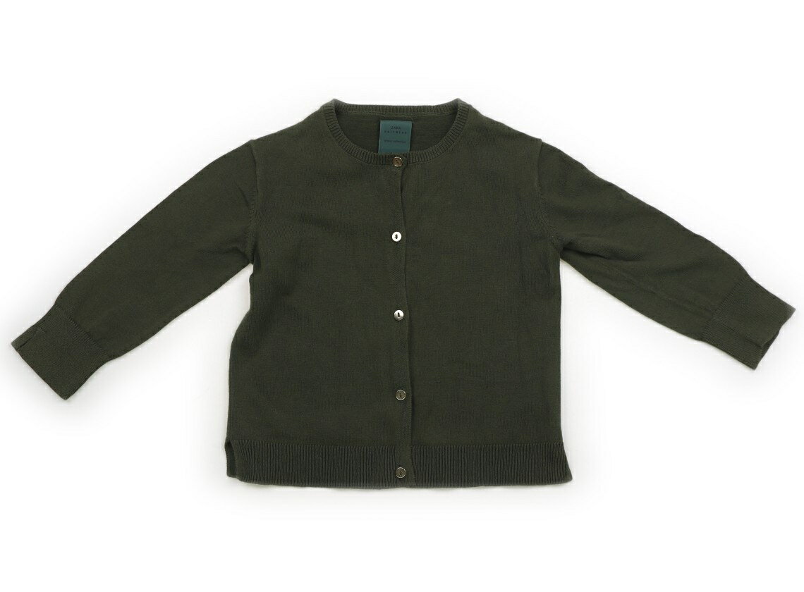 ザラ ZARA カーディガン 100 女の子 モスグリーン・シャンパンゴールド 子供服 ベビー服 キッズ アウト..
