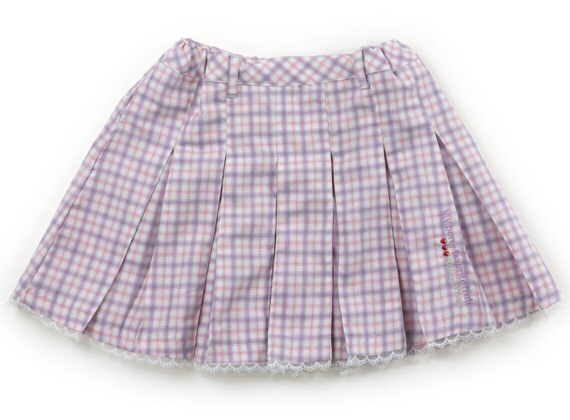 メゾピアノ mezzo piano スカート 120 女の子 パステルピンク・パープル系チェック 子供服 ベビー服 キ..