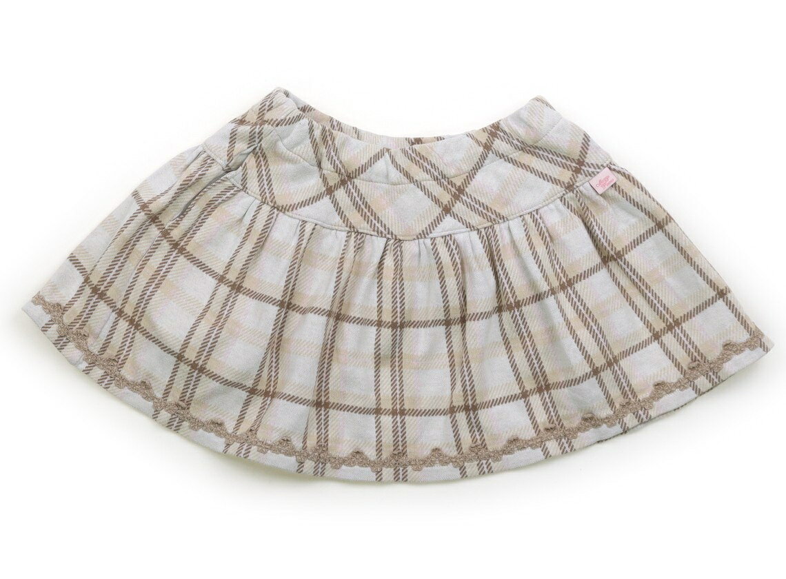 メゾピアノ mezzo piano スカート 130 女の子 ベージュ・ブラウン・チェック柄 子供服 ベビー服 キッズ アウトレット ユーズド 【中古】キッズ・ベビー・マタニティ