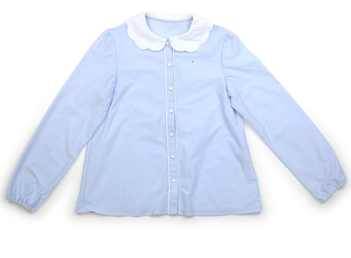 組曲 Kumikyoku シャツ・ブラウス 160 女の子 アイスブルー系・白 子供服 ベビー服 キッズ アウトレッ..