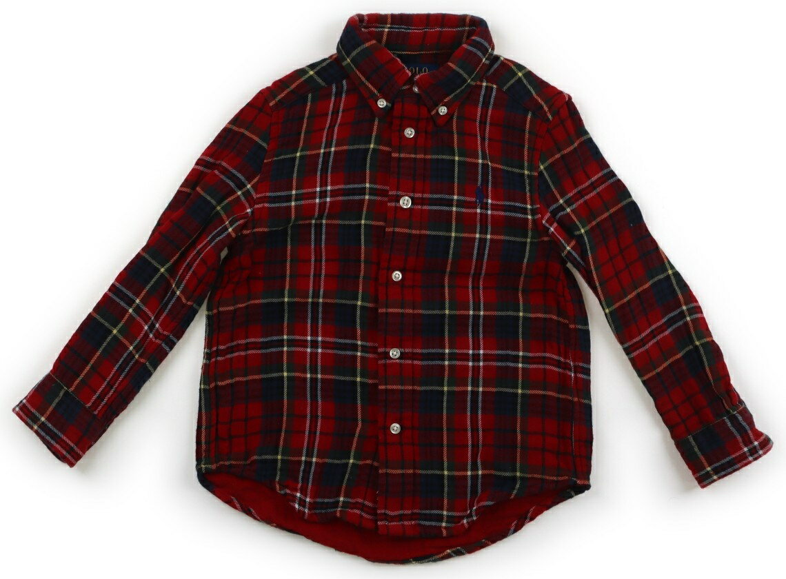 ポロラルフローレン POLO RALPH LAUREN シャツ・ブラウス 110 男の子 レッド×ネイビー系チェック 子供服 ベビー服 キッズ アウトレット ユーズド 【中古】キッズ・ベビー・マタニティ