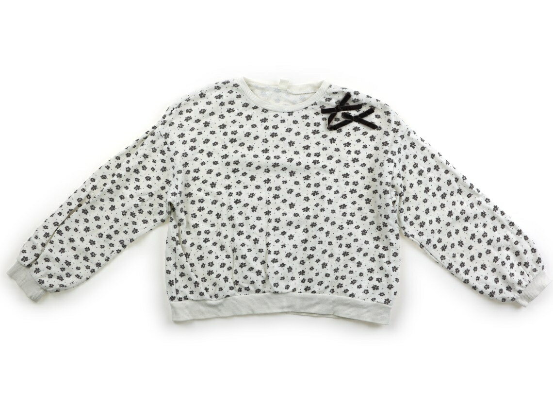 アプレレクール apres les cours トレーナー・プルオーバー 140 女の子 白　花柄グレー 子供服 ベビー..