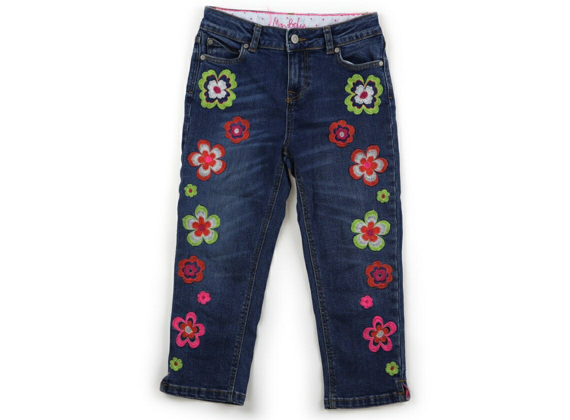 ボーデン Mini Boden ジーンズ 140 女の子 ウォッシュブルー・カラフル花柄 子供服 ベビー服 キッズ アウトレット ユーズド 【中古】キッズ・ベビー・マタニティ