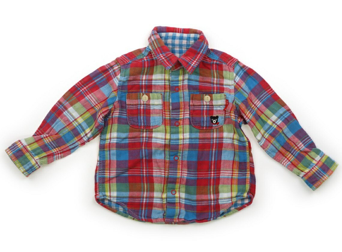 ダブルB Double B シャツ・ブラウス 90 男の子 水色、赤ピンク、チェック柄 子供服 ベビー服 キッズ ア..