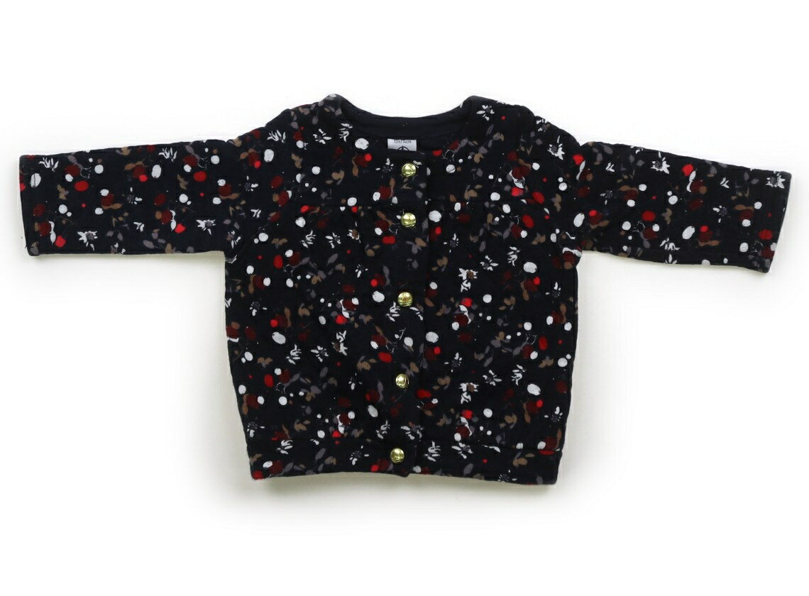 プチバトー PETIT BATEAU カーディガン 70 女の子 紺、総柄 子供服 ベビー服 キッズ アウトレット ユー..