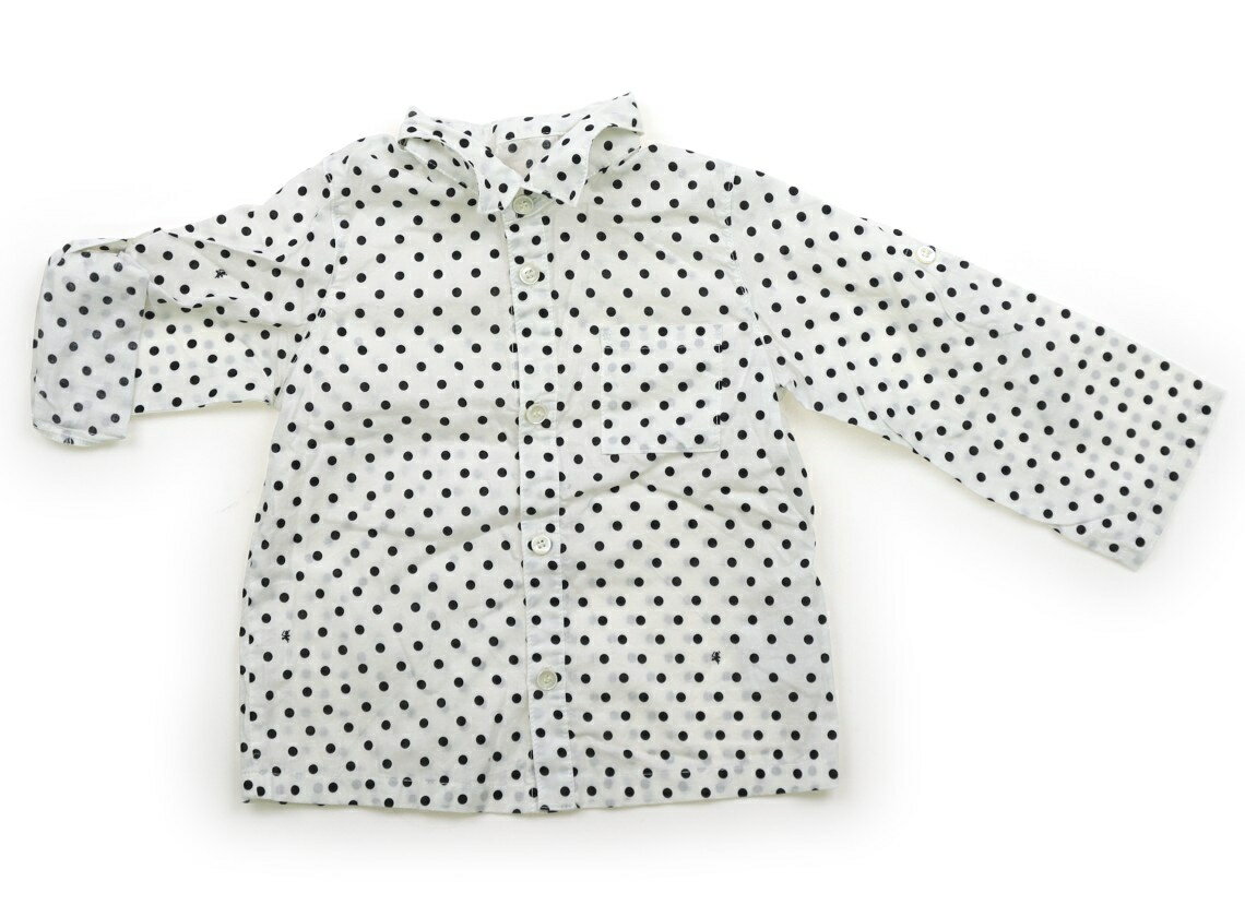 コムサデモード COMME CA DU MODE シャツ・ブラウス 90 男の子 白黒ドット 子供服 ベビー服 キッズ アウトレット ユーズド 【中古】キッズ・ベビー・マタニティ