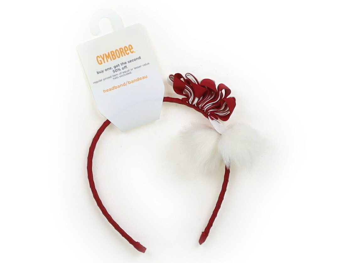 ジンボリー Gymboree ヘアアクセサリー ベビー用品 女の子 赤、リボン、白いボンボン装飾 子供服 ベビ..
