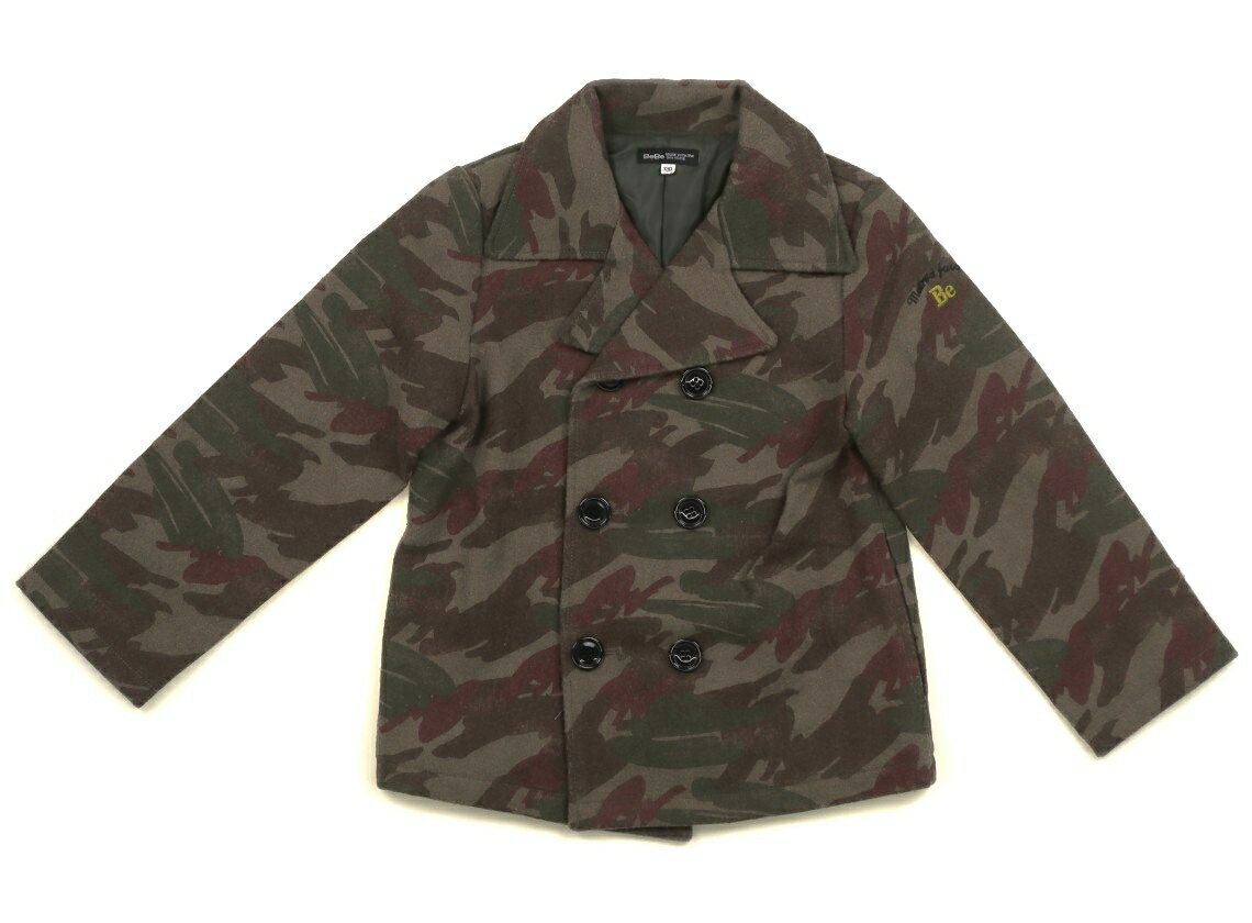 べべ BeBe コート・ジャンパー 130 男の子 カーキ・ボルドー迷彩 子供服 ベビー服 キッズ アウトレット..