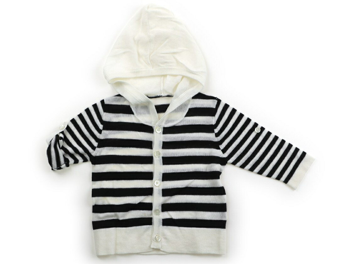 コムサデモード COMME CA DU MODE カーディガン 80 男の子 黒、白、ボーダー柄 子供服 ベビー服 キッズ..