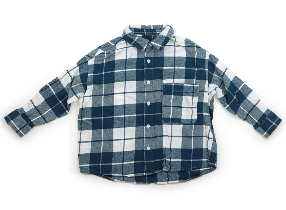 ザラ ZARA シャツ・ブラウス 120 男の子 格子柄　青緑 子供服 ベビー服 キッズ アウトレット ユーズド ..