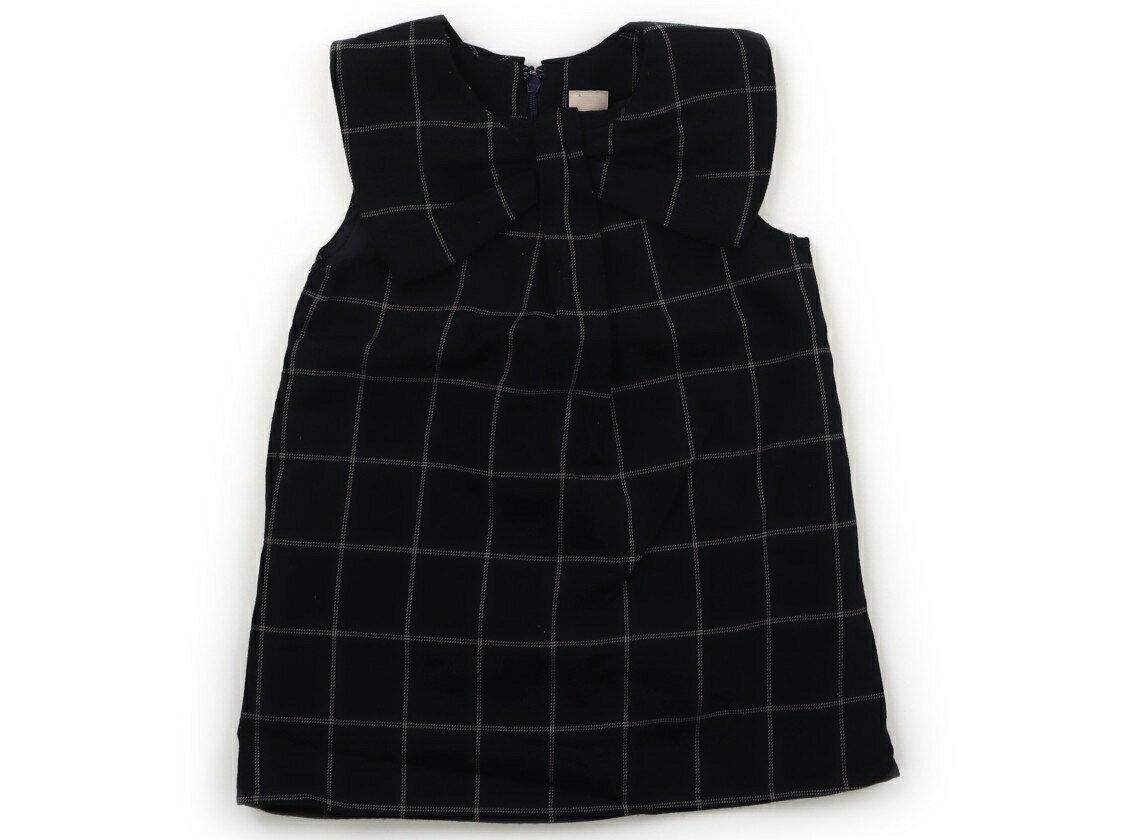 プティマイン petit main ジャンパースカート 90 女の子 黒、チェック 子供服 ベビー服 キッズ アウト..