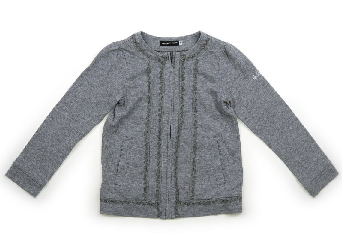 Other - べべ BeBe ジップアップトレーナー 120 女の子 グレー、レース 子供服 ベビー服 キッズ アウトレット ユーズド 【中古】キッズ・ベビー・マタニティ
