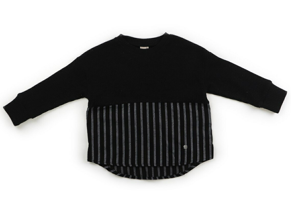 　ブランド 　petit main(プティマイン) 　カテゴリー 　ニット・セーター 　サイズ 　100サイズ 　色 　チャコールグレー、ストライプ 　状態 　★★ 　記名 　なし 　ジャンル 　Girl ポリエステル素材のニットと柄部分は布帛生地。異種生地合体デザインです。衿周りや袖に毛玉付着あり。普段使いにいかがでしょうか。 ＊【状態】【サイズ】に関しての詳しい説明はこちら