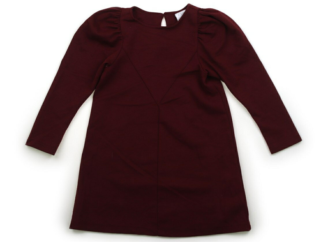 ザラ ZARA ワンピース 110 女の子 バーガンディ 子供服 ベビー服 キッズ アウトレット ユーズド 【中古..