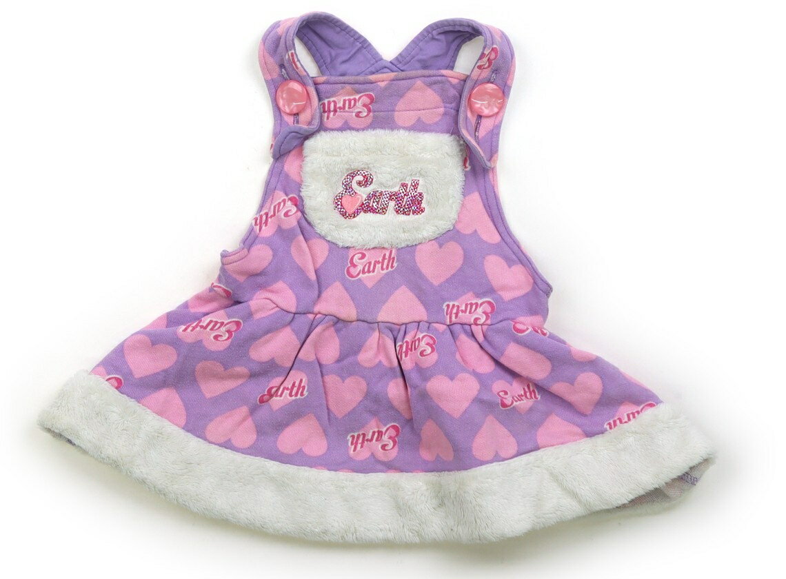 アースマジック EARTHMAGIC ジャンパースカート 80 女の子 パープル・ピンクハート柄 子供服 ベビー服 ..