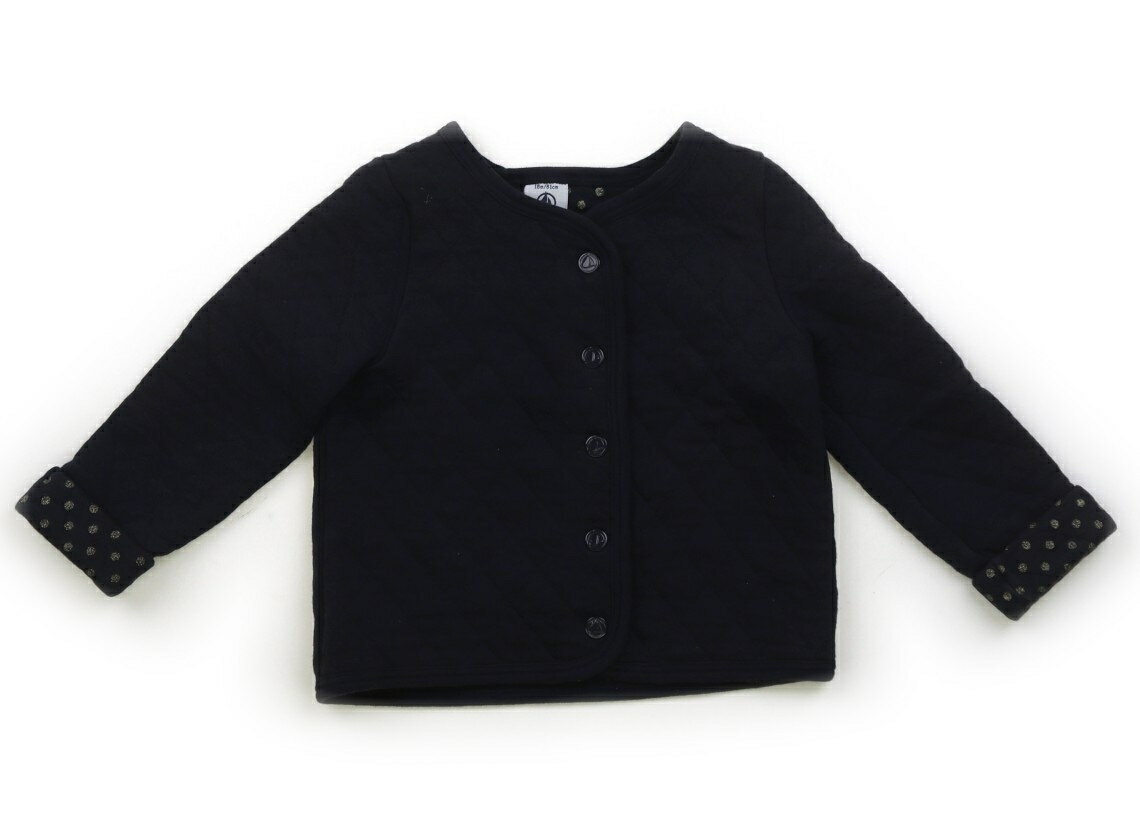 プチバトー PETIT BATEAU カーディガン 80 女の子 ネイビー・ゴールドラメドット 子供服 ベビー服 キッズ アウトレット ユーズド 【中古】キッズ・ベビー・マタニティ