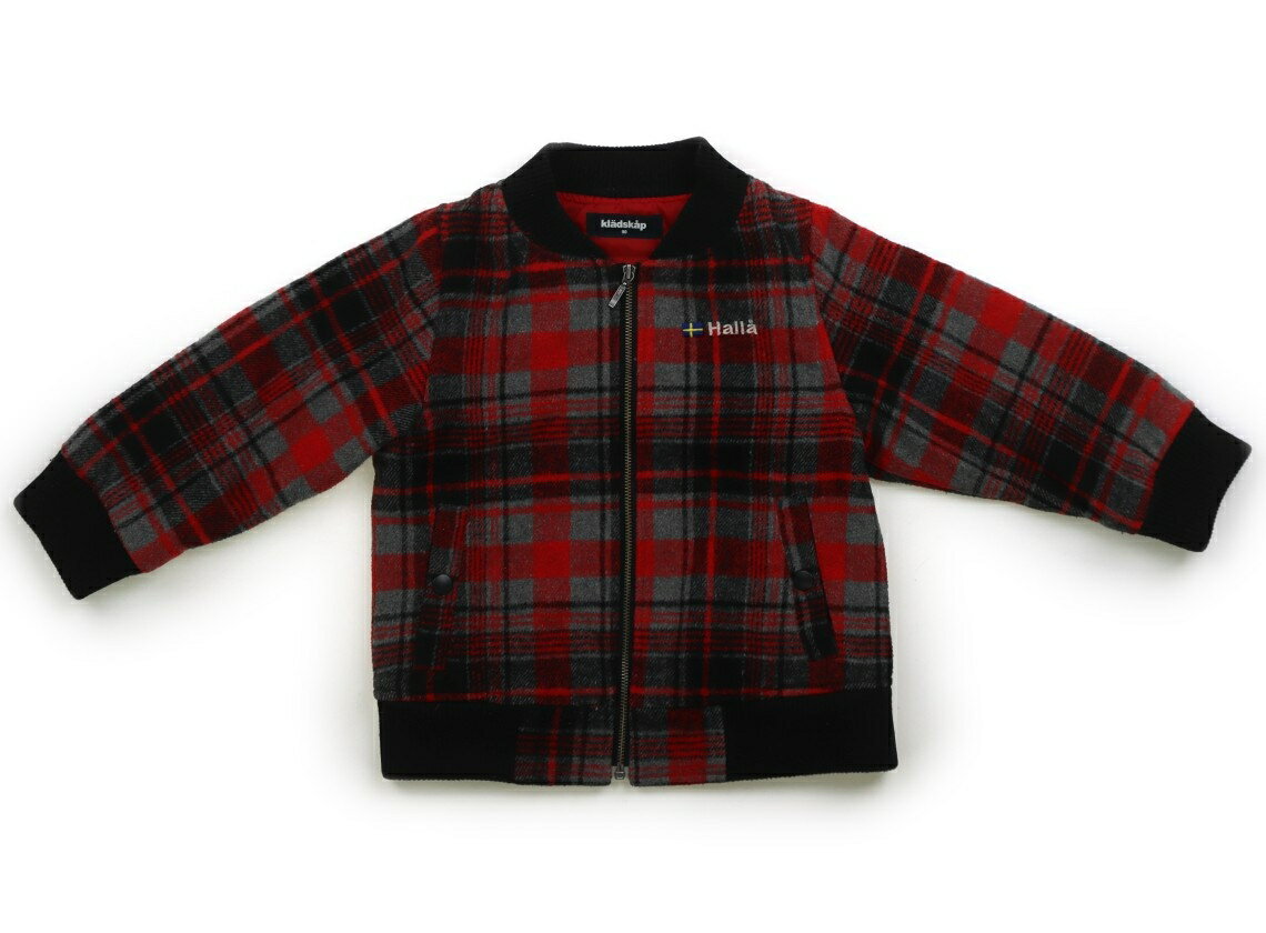 クレードスコープ kladskap コート・ジャンパー 90 男の子 ブラック・レッド・グレー・チェック 子供服 ベビー服 キッズ アウトレット ユーズド 【中...