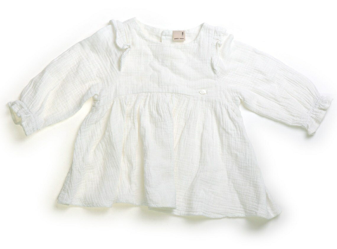 プティマイン petit main シャツ・ブラウス 100 女の子 ホワイト 子供服 ベビー服 キッズ アウトレット ユーズド 【中古】キッズ・ベビー・マタニティ