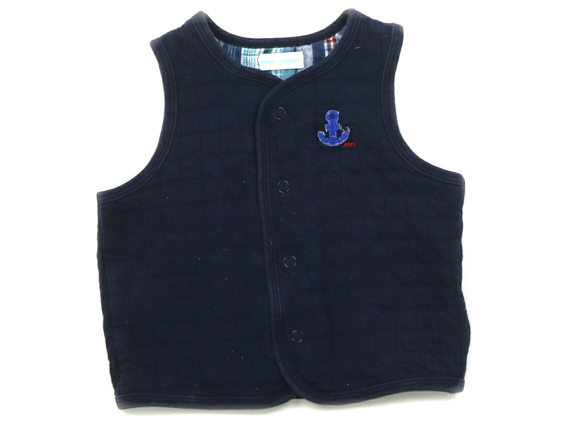 ミキハウス miki HOUSE ベビーベスト 70 男の子 ネイビー 子供服 ベビー服 キッズ アウトレット ユーズド 【中古】キッズ・ベビー・マタニティ