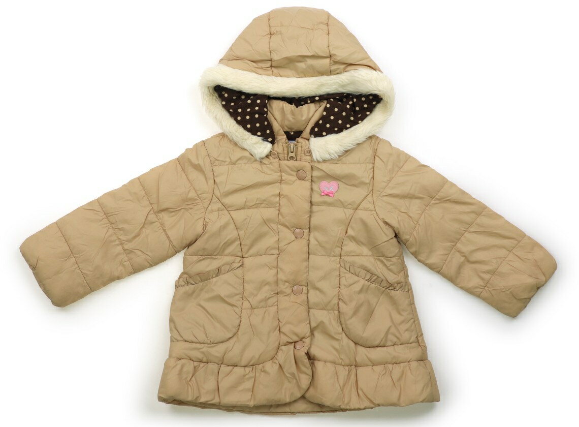 ミキハウス miki HOUSE コート・ジャンパー 100 女の子 ベージュ、ハート 子供服 ベビー服 キッズ アウトレット ユーズド 【中古】キッズ・ベビー...