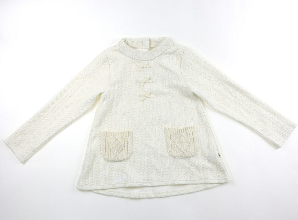 組曲 Kumikyoku ワンピース 130 女の子 アイボリー、リボン 子供服 ベビー服 キッズ アウトレット ユーズド 【中古】キッズ・ベビー・マタニティ