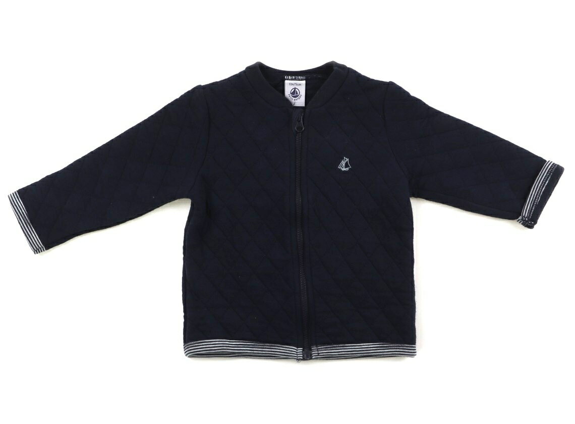 プチバトー PETIT BATEAU ジップアップトレーナー 70 女の子 ネイビーボーダー 子供服 ベビー服 キッズ アウトレット ユーズド 【中古】キッズ・ベビー・マタニティ