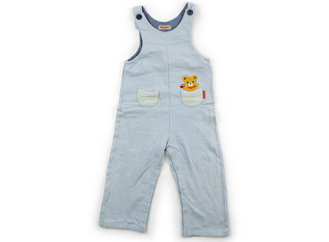 　ブランド 　miki HOUSE(ミキハウス) 　カテゴリー 　オーバーオール 　サイズ 　90サイズ 　色 　くまライトブルー 　状態 　★★★ 　記名 　なし 　ジャンル 　Boy 薄手のスウェット生地。ワッペンに毛玉あり。前に薄い茶色いシミ、ポケット部分から糸の飛び出しあり。洗いざらし感がありますが、まだまだ普段着として活躍してくれそうです。 ＊【状態】【サイズ】に関しての詳しい説明はこちら