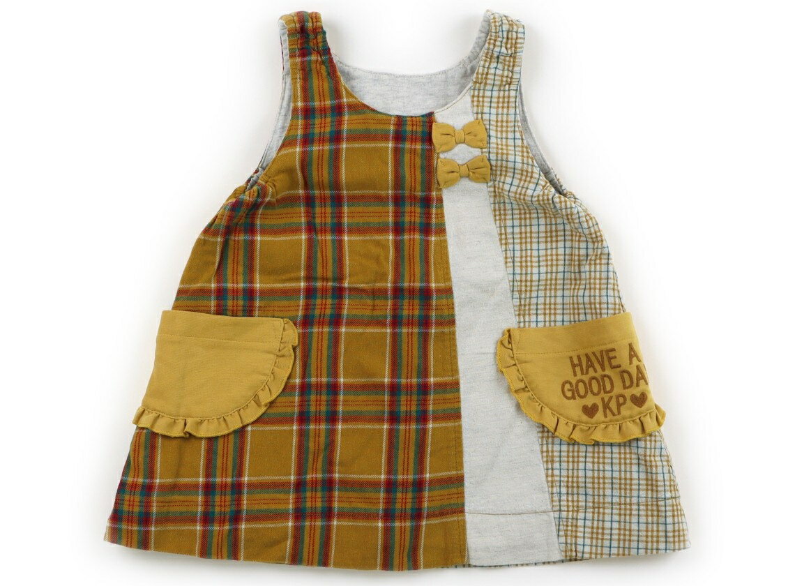 ニットプランナー（KP） Knit Planner(KP) ジャンパースカート 90 女の子 きつね色×グリーン系チェック..