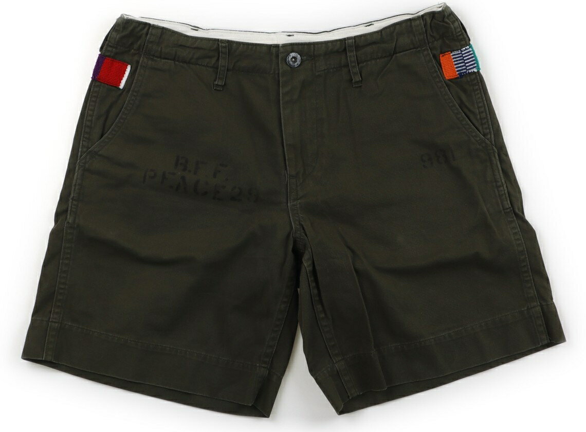 デニムダンガリー DENIM & DUNGAREE ショートパンツ 160 男の子 カーキ・ブラックロゴ 子供服 ベビー服 キッズ アウトレット ユーズド 【中古】キッズ・ベビー・マタニティ