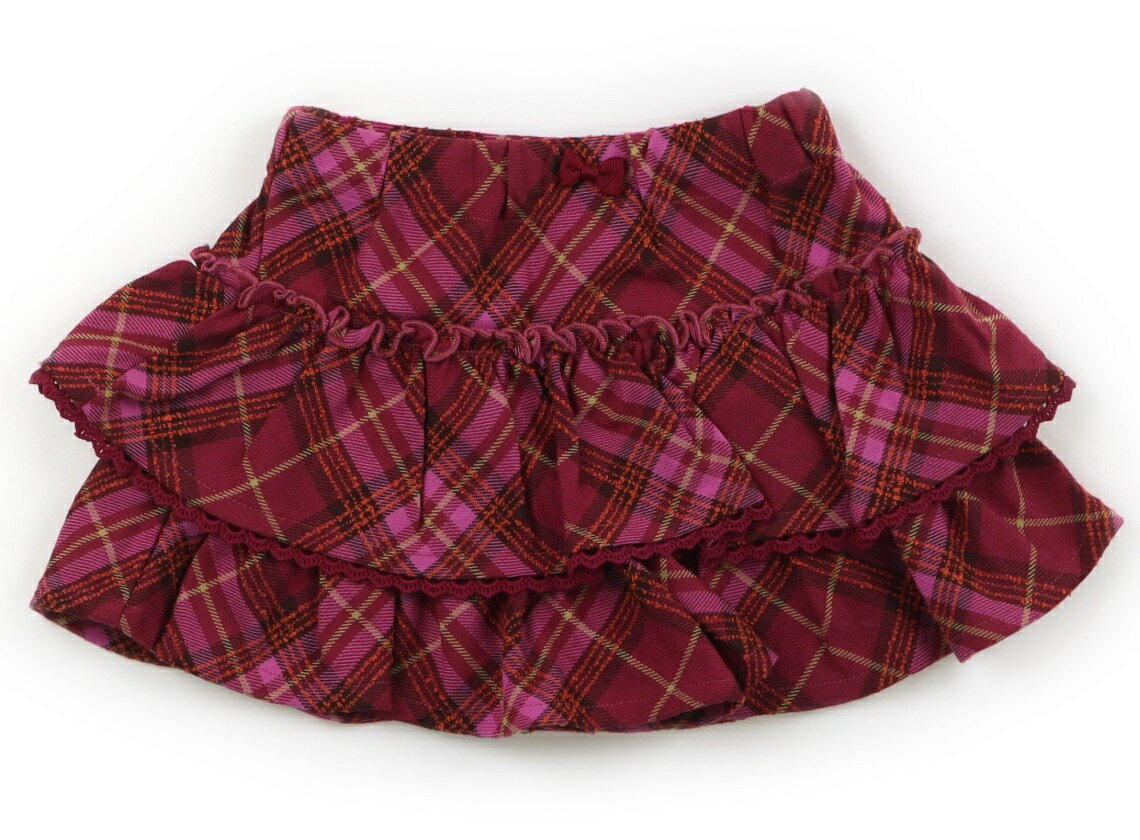 メゾピアノ mezzo piano キュロット 90 女の子 マゼンタピンク×イエロー系チェック 子供服 ベビー服 キ..
