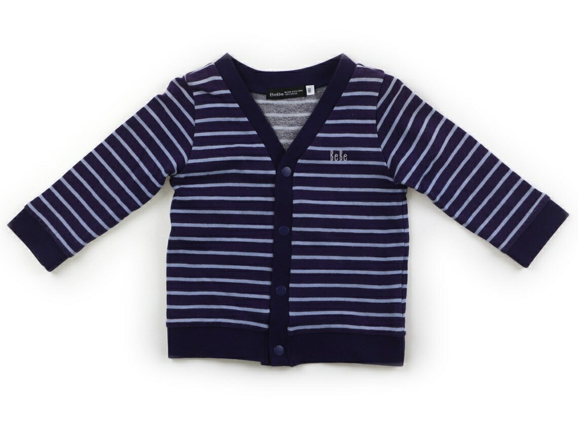べべ BeBe カーディガン 80 男の子 パープル、ボーダー 子供服 ベビー服 キッズ アウトレット ユーズド 【中古】キッズ・ベビー・マタニティ