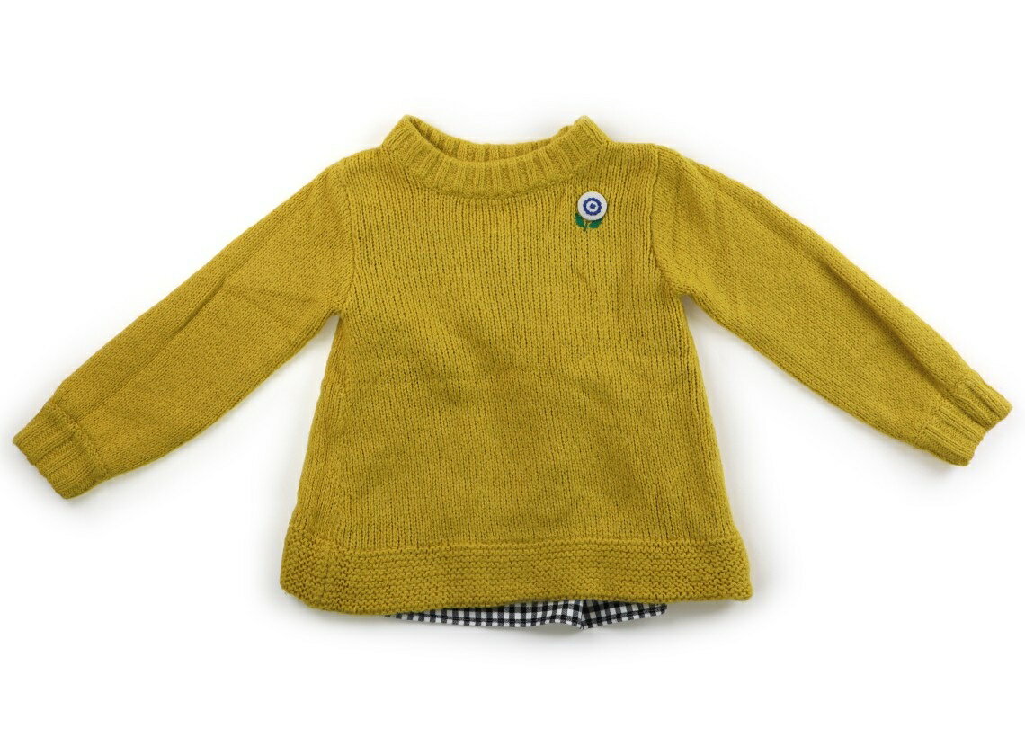 セラフ Seraph ニット・セーター 130 女の子 マスタード・黒・白・チェック 子供服 ベビー服 キッズ アウトレット ユーズド 【中古】キッズ・ベビー・マタニティ