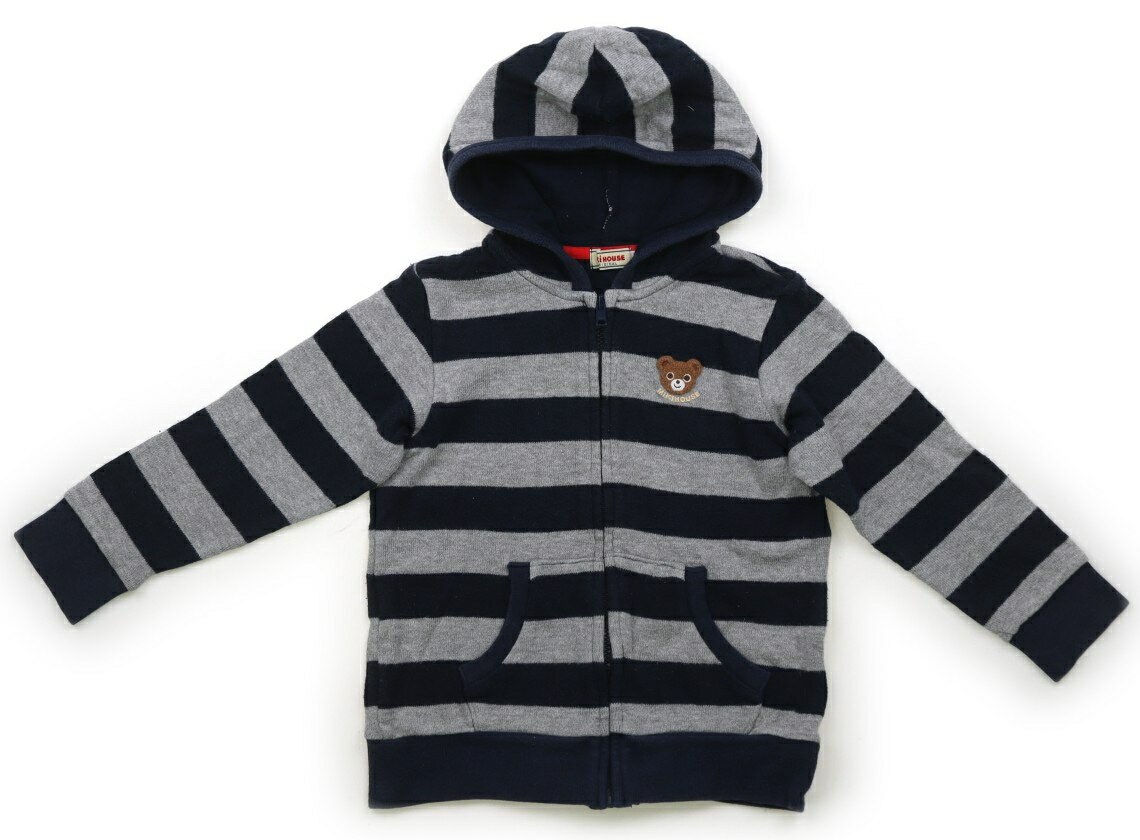 ミキハウス miki HOUSE パーカー 110 男の子 紺・グレー・ボーダー 子供服 ベビー服 キッズ アウトレット ユーズド 【中古】キッズ・ベビー・マタニティ