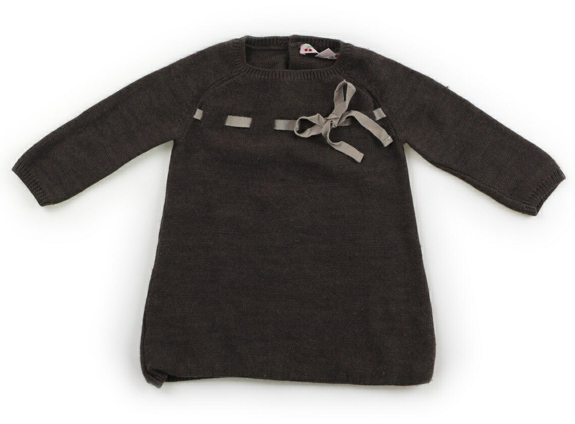 ボンポワン bonpoint チュニック 70 女の子 ブラウン、リボン 子供服 ベビー服 キッズ アウトレット ユーズド 【中古】キッズ・ベビー・マタニティ