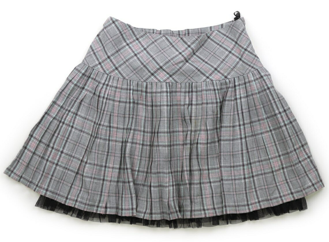 メゾピアノ mezzo piano スカート 160 女の子 グレー・ピンク・チェック 子供服 ベビー服 キッズ アウ..