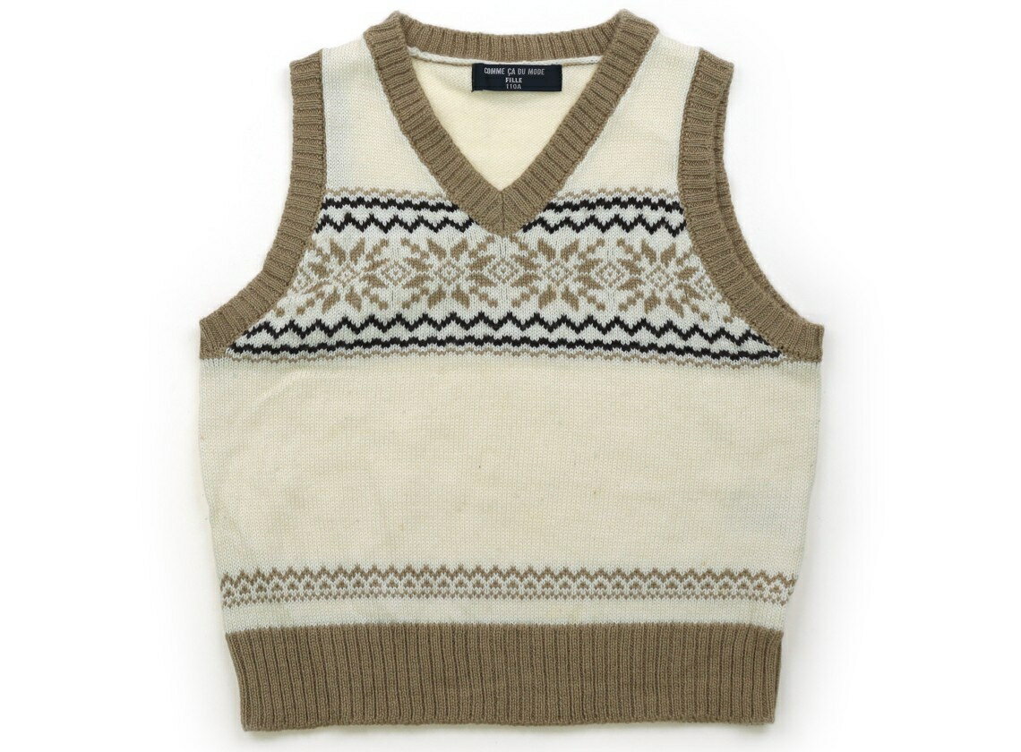 コムサデモード COMME CA DU MODE ニット・セーター 110 女の子 生成り・ベージュ・柄 子供服 ベビー服..