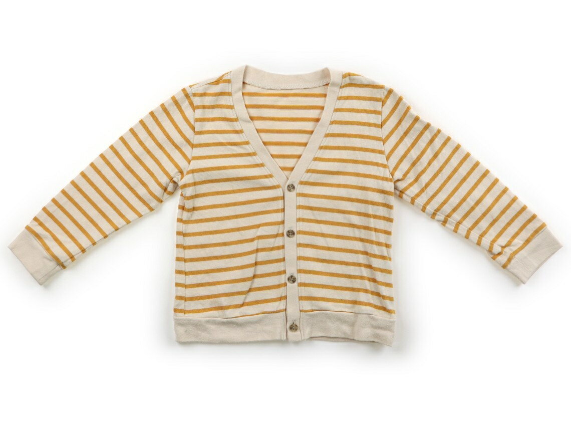 コムサイズム COMME CA ISM カーディガン 110 女の子 エクリュ・山吹色・ボーダー 子供服 ベビー服 キッズ アウトレット ユーズド 【中古】キッズ・ベビー・マタニティ
