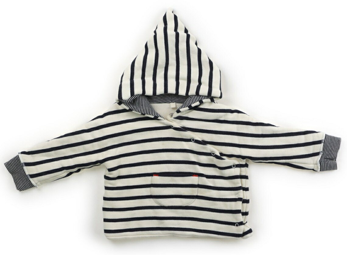 プチバトー PETIT BATEAU パーカー 70 男の子 ボーダー柄ホワイトネイビー 子供服 ベビー服 キッズ ア..