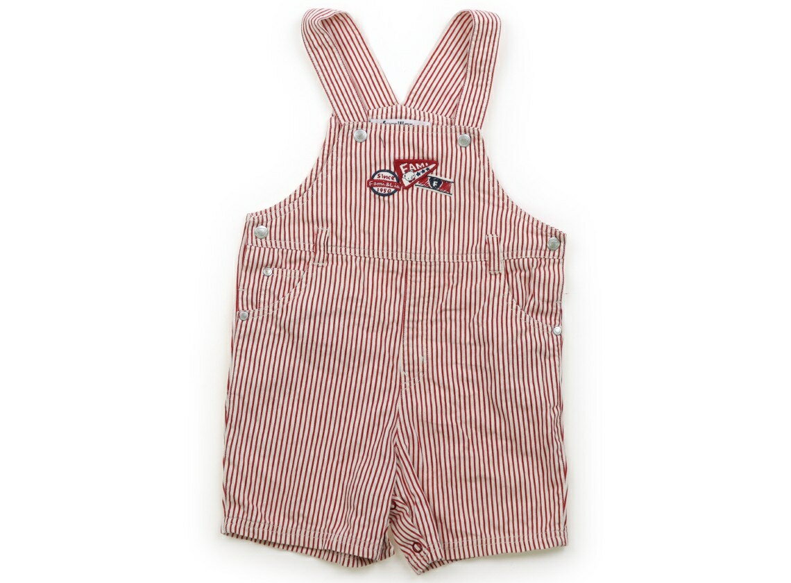 ファミリア familiar オーバーオール 90 男の子 レッド・ホワイトストライプ 子供服 ベビー服 キッズ アウトレット ユーズド 【中古】キッズ・ベビー・マタニティ
