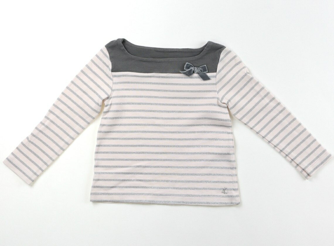 プチバトー PETIT BATEAU トレーナー・プルオーバー 100 女の子 薄ピンク、銀 子供服 ベビー服 キッズ アウトレット ユーズド 【中古】キッズ・ベビー・マタニティ