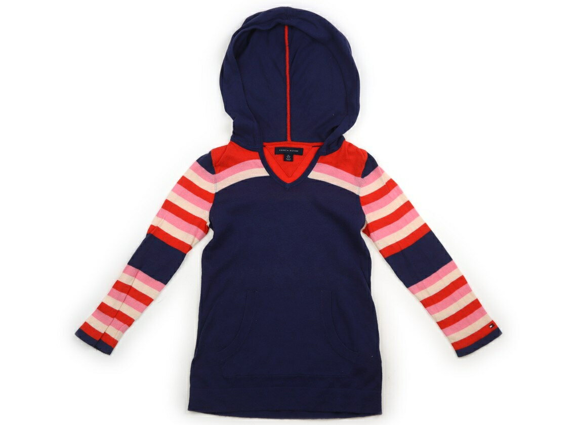 トミーヒルフィガー Tommy Hilfiger ニット・セーター 110 女の子 ネイビー、赤・ピンクボーダー 子供..