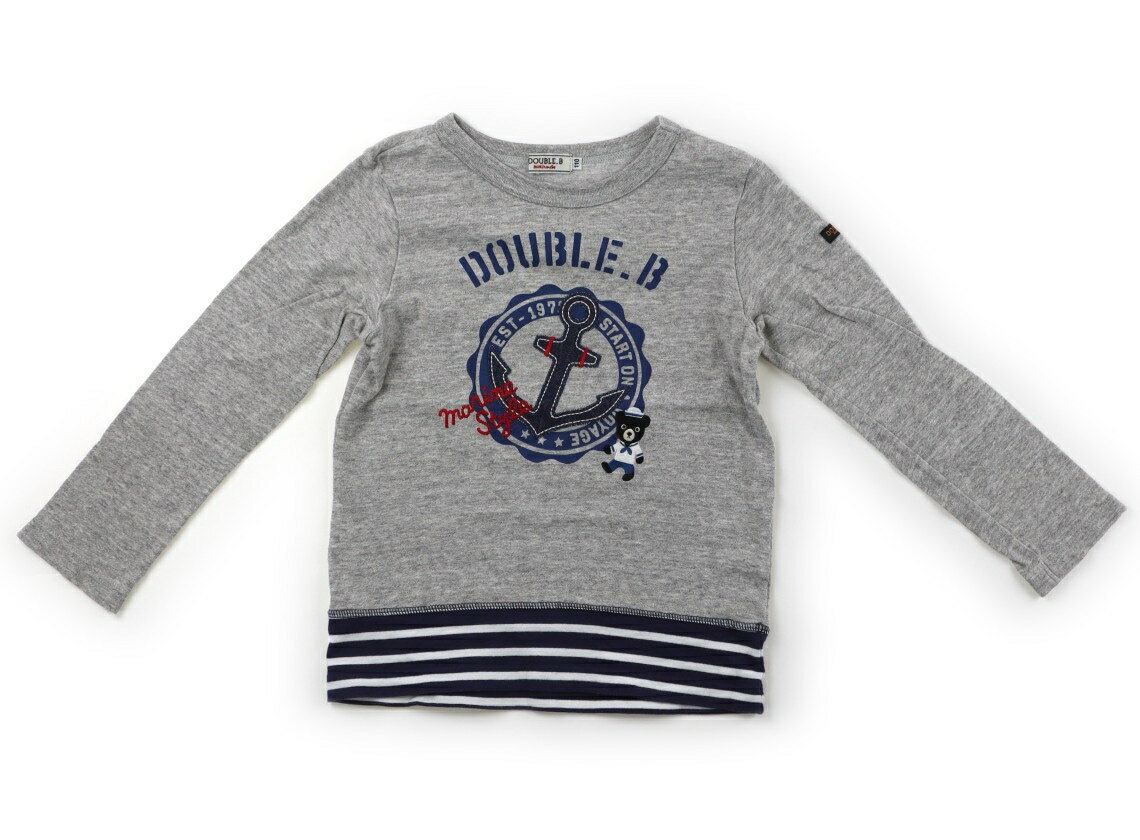 ダブルB Double B Tシャツ・カットソー 110 男の子 杢グレー・ネイビー・ホワイトボーダー 子供服 ベビー服 キッズ アウトレット ユーズド 【中古】キッズ・ベビー・マタニティ