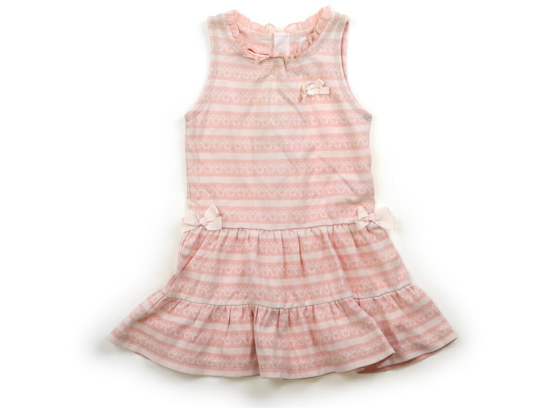 ジルスチュアート JILL STUART ジャンパースカート 100 女の子 ピンクボーダー、リボン 子供服 ベビー..