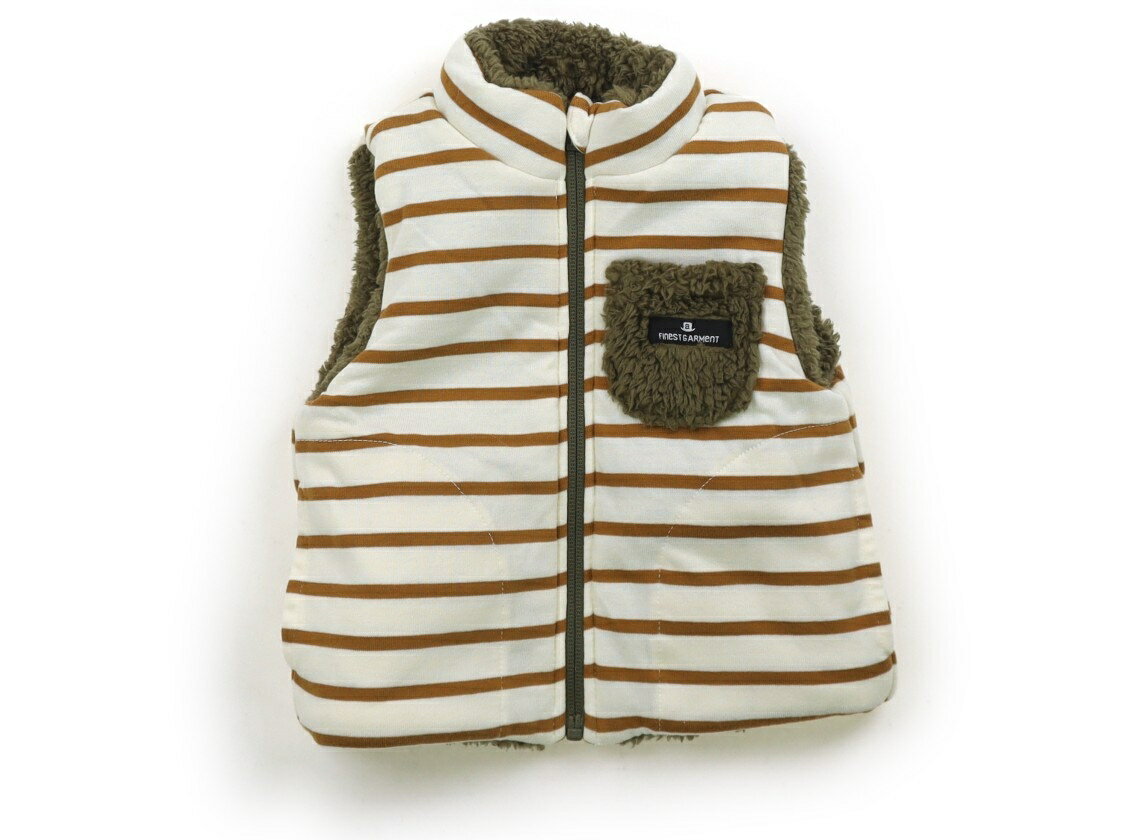 アプレレクール apres les cours ベスト 90 男の子 茶色、ボーダー 子供服 ベビー服 キッズ アウトレッ..