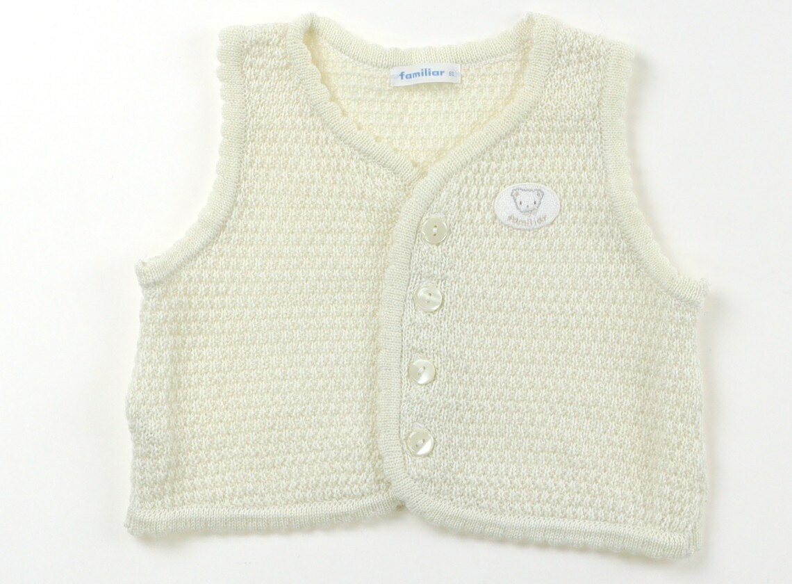 ファミリア familiar ベビーベスト 60 女の子 オフホワイト 子供服 ベビー服 キッズ アウトレット ユー..