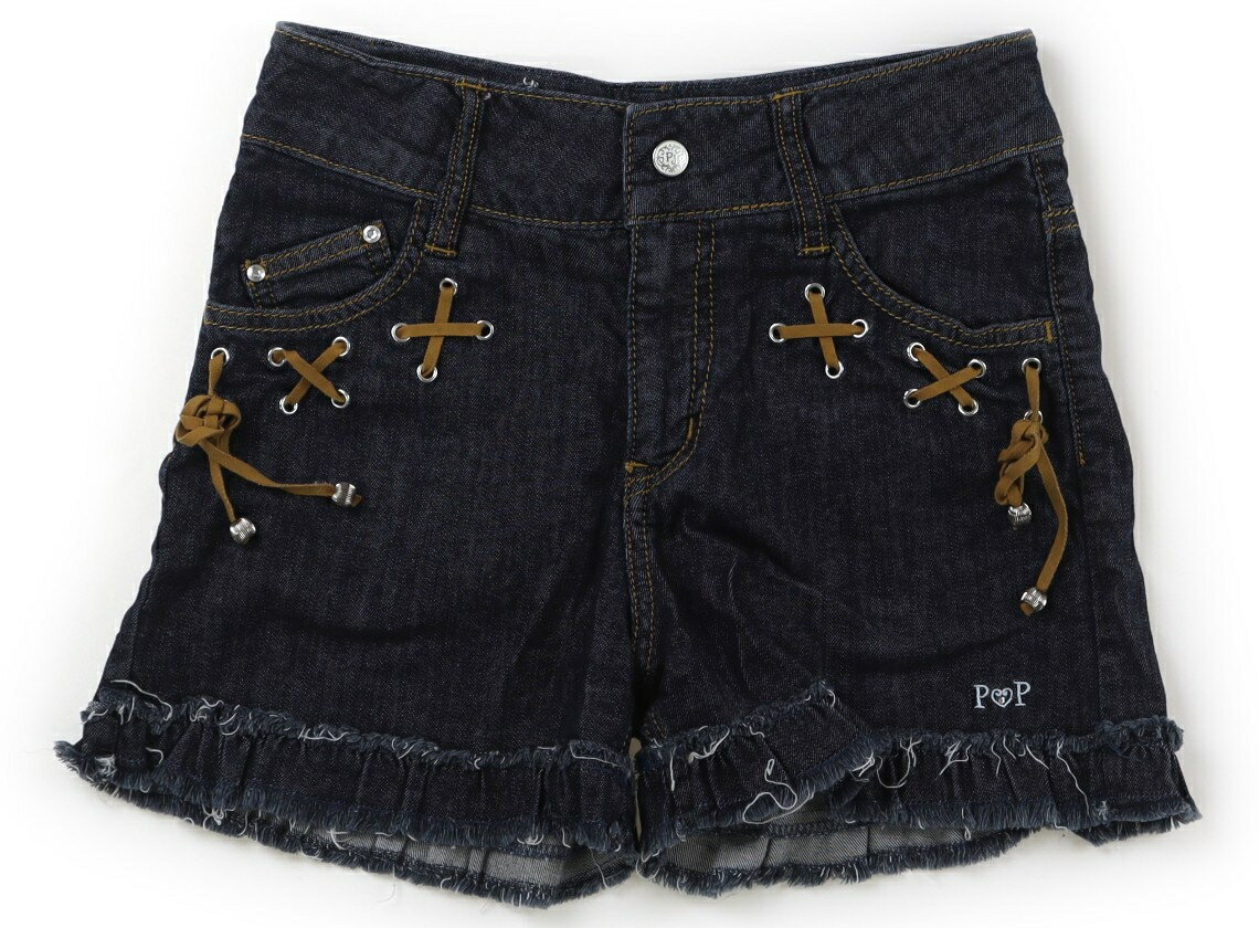 ポンポネット pom ponette キュロット 140 女の子 インディゴブルー、黄土色のリボン 子供服 ベビー服 ..