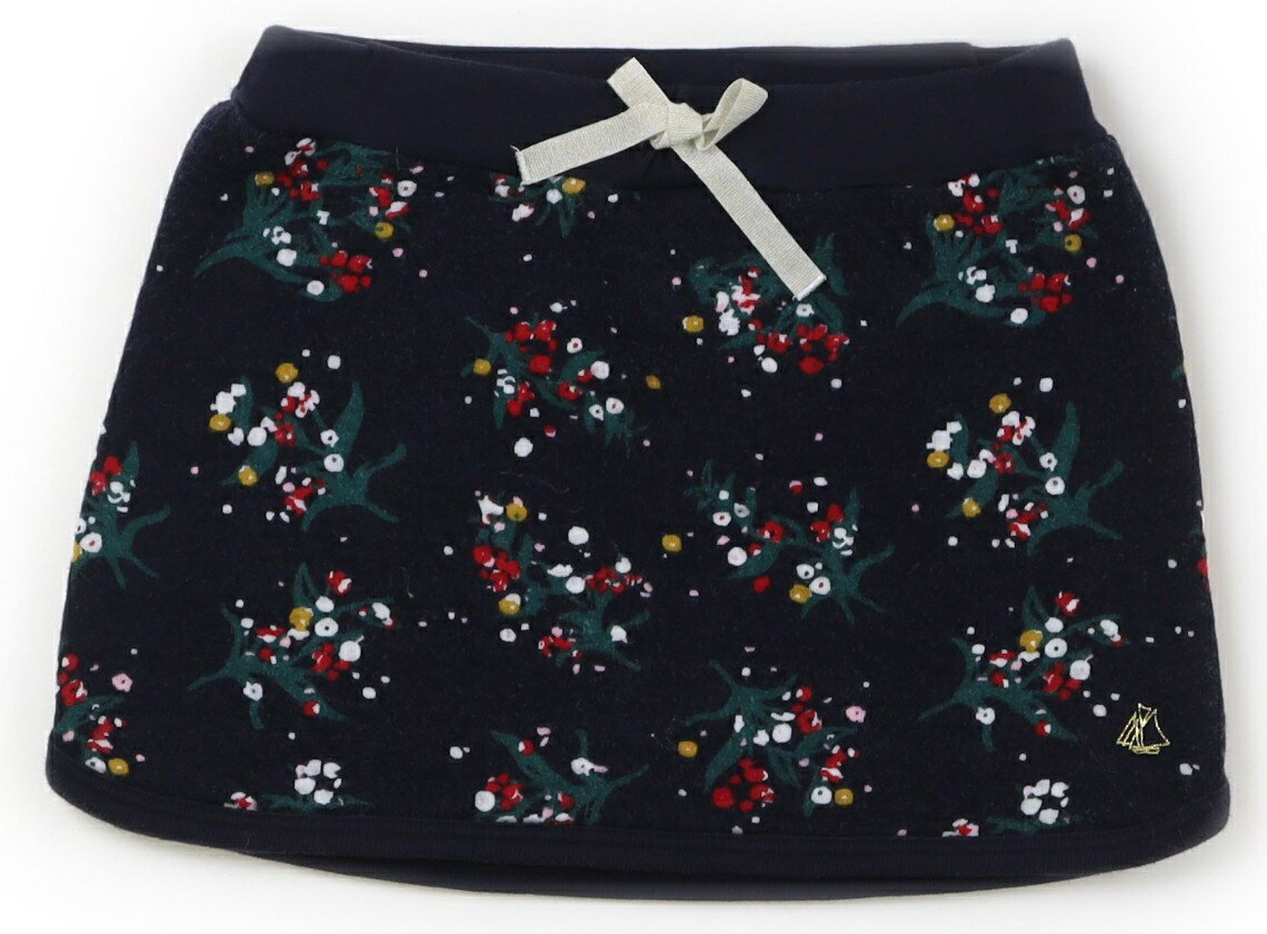 プチバトー PETIT BATEAU スカート 100 女の子 ネイビー・木の実柄 子供服 ベビー服 キッズ アウトレッ..